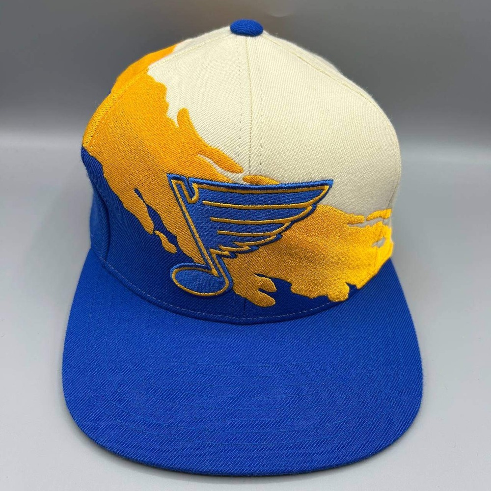 St. Louis Blues Hat Men Blue Embroidered Mitchell &‎ Ness Snap Back Cap Wool